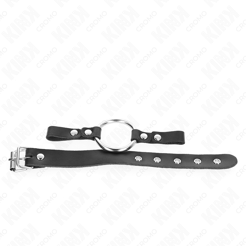 KINK - LEATHER PENIS RING WITH BUCKLE CLOSURE 22 X 2 CM WITH 4 CM METAL RING