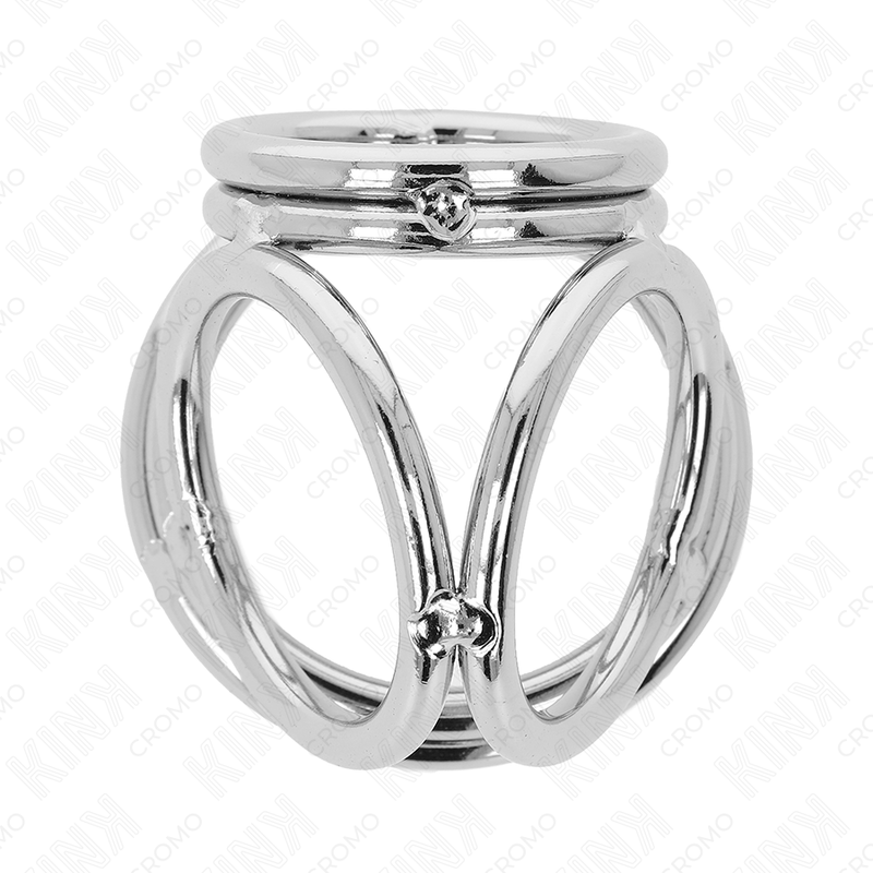 Triple Chrome Metal Penis Ring 3.8cm to 5cm Model 1