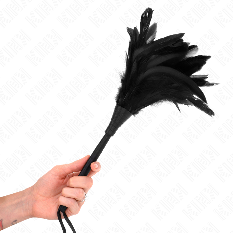 Black Horn Shaped Tickle Chicken Feathers 36cm