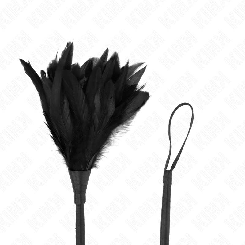 Black Horn Shaped Tickle Chicken Feathers 36cm