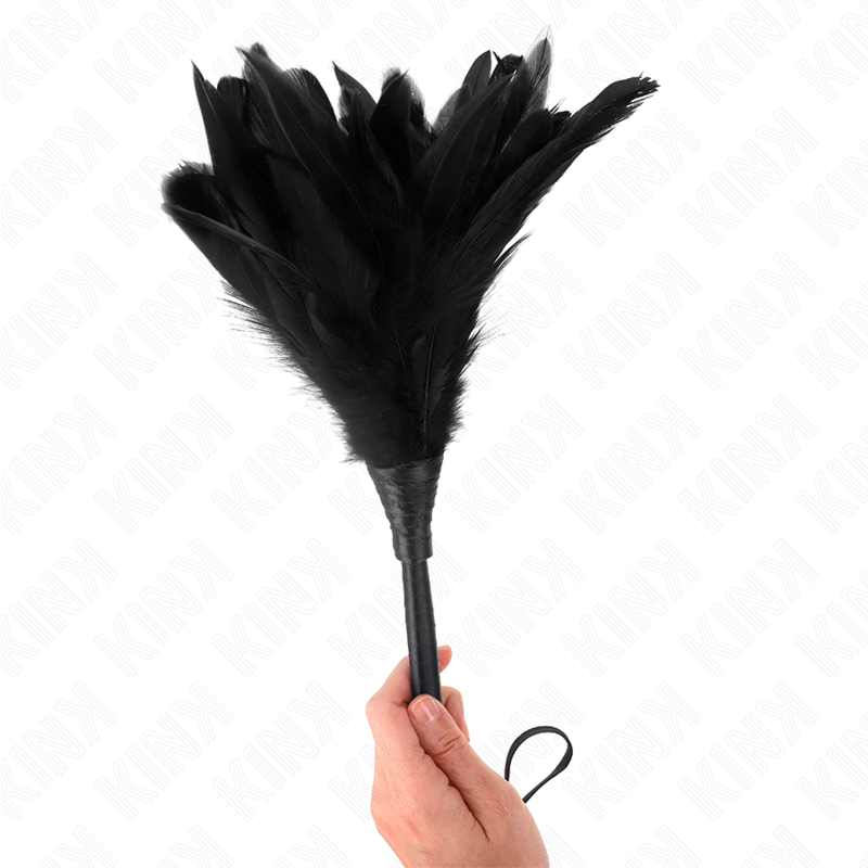 Black Horn Shaped Tickle Chicken Feathers 36cm