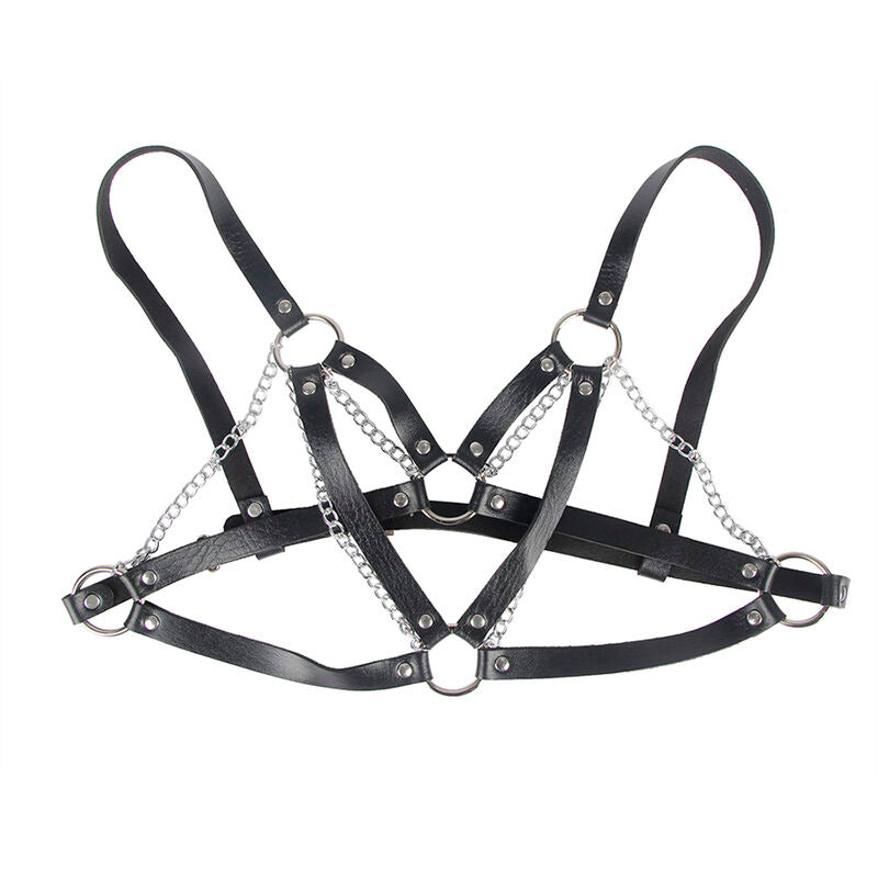 953713 punk bondage belt black metal buckle one size