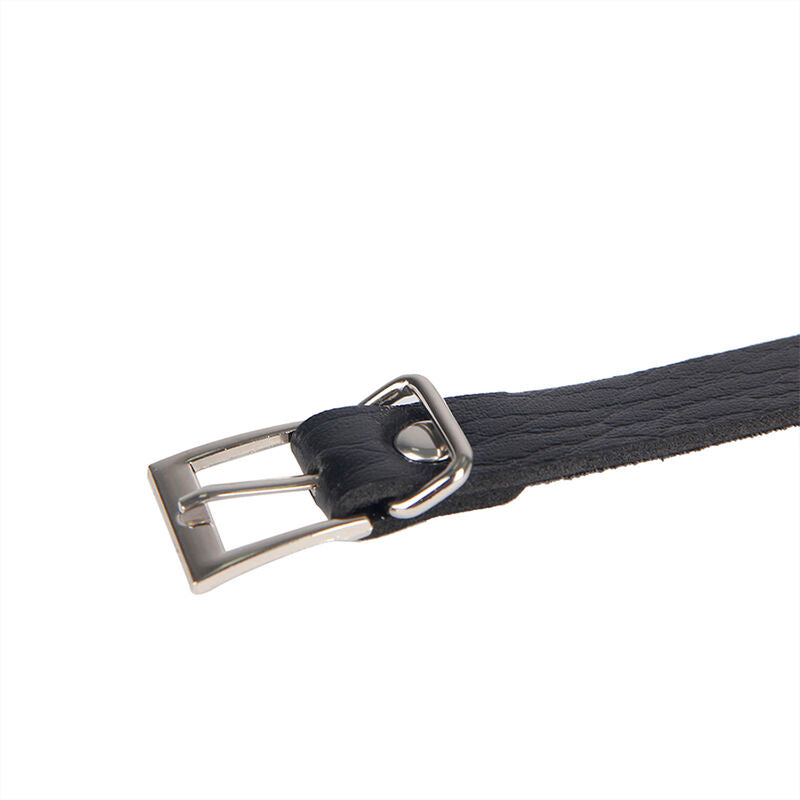 953713 punk bondage belt black metal buckle one size