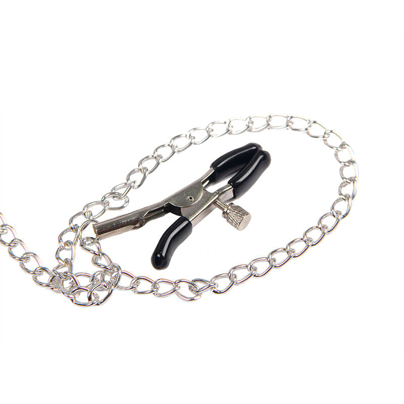 SUBBLIME - 953720 BLACK LEATHER BONDAGE NIPPLE CLIPS ONE SIZE
