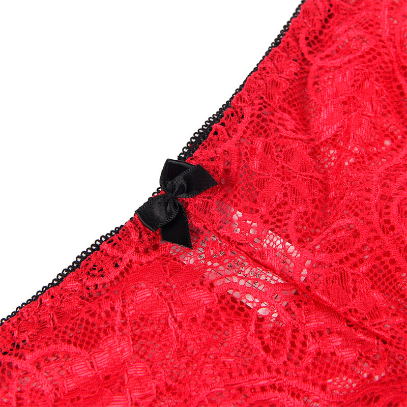 953904 silk and lace nightgown + red panties l/xl