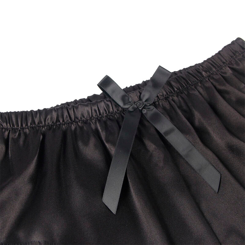 SUBBLIME - 953942 CASUAL SILK NIGHTGOWN + BLACK LACE PANTS L/XL