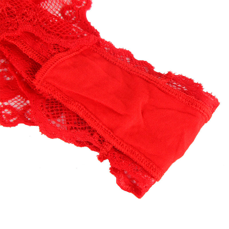 SUBBLIME - 953973 SEXY RUFFLED BODYSUIT + RED BELT S/M