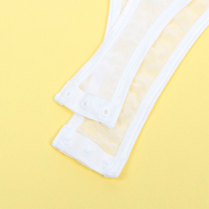 954284 bodysuit with chains + garter belt white s/m