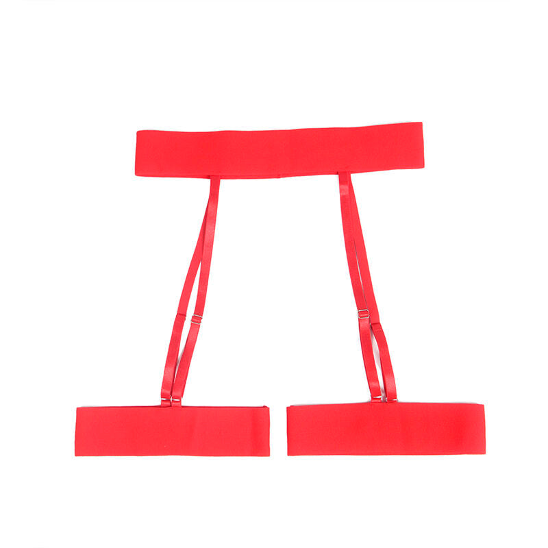 SUBBLIME - 954338 BRA + THONG + GARTER BELT RED HEART PRINT L/XL