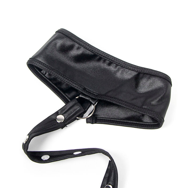 954406 black leather bondage dress s/m