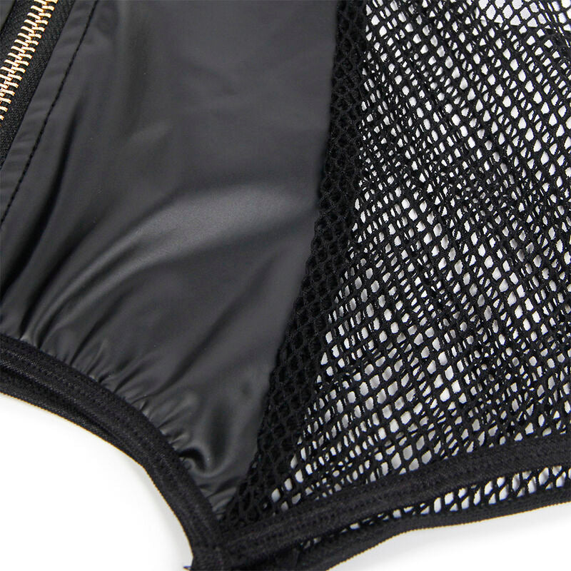 SUBBLIME - 954451 SEXY BLACK LEATHER MESH DRESS L/XL