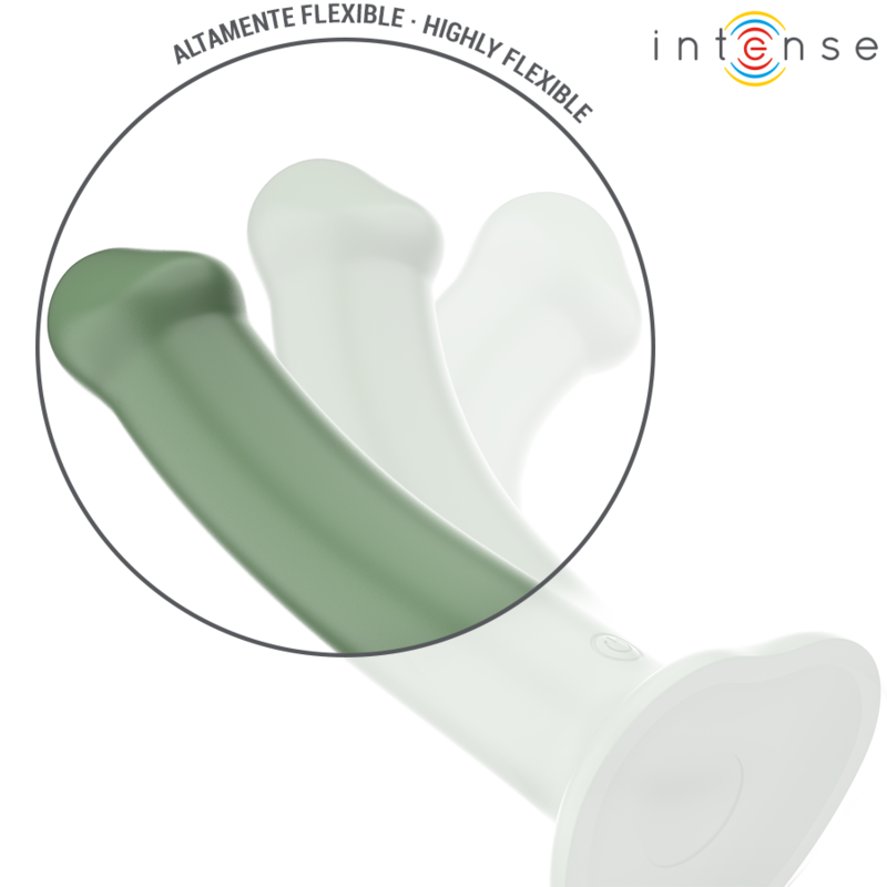 INTENSE - BECCA VIBRATOR WITH SUCTION CUP, 10 VIBRATIONS, GREEN REMOTE CONTROL
