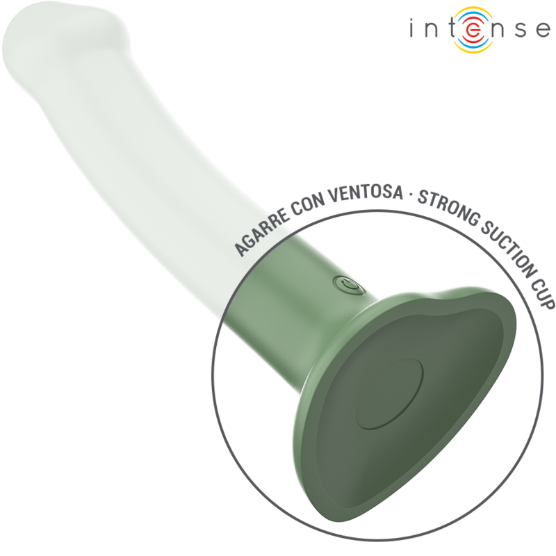 INTENSE - BECCA VIBRATOR WITH SUCTION CUP, 10 VIBRATIONS, GREEN REMOTE CONTROL
