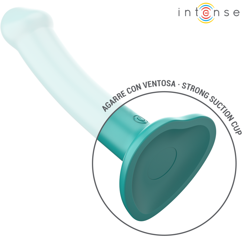 INTENSE - KATIE VIBRATOR WITH SUCTION CUP, 10 VIBRATIONS, BLUE REMOTE CONTROL