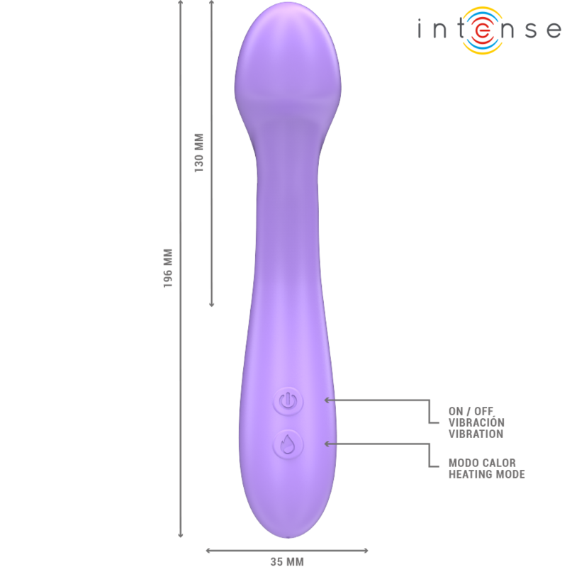 Becky vibrator 19 cm heating 7 vibrations purple