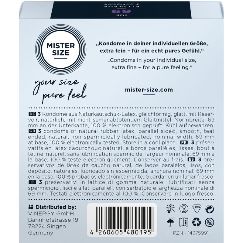 MISTER SIZE - XXXL SIZE CONDOMS 69 MM (3 UNITS)