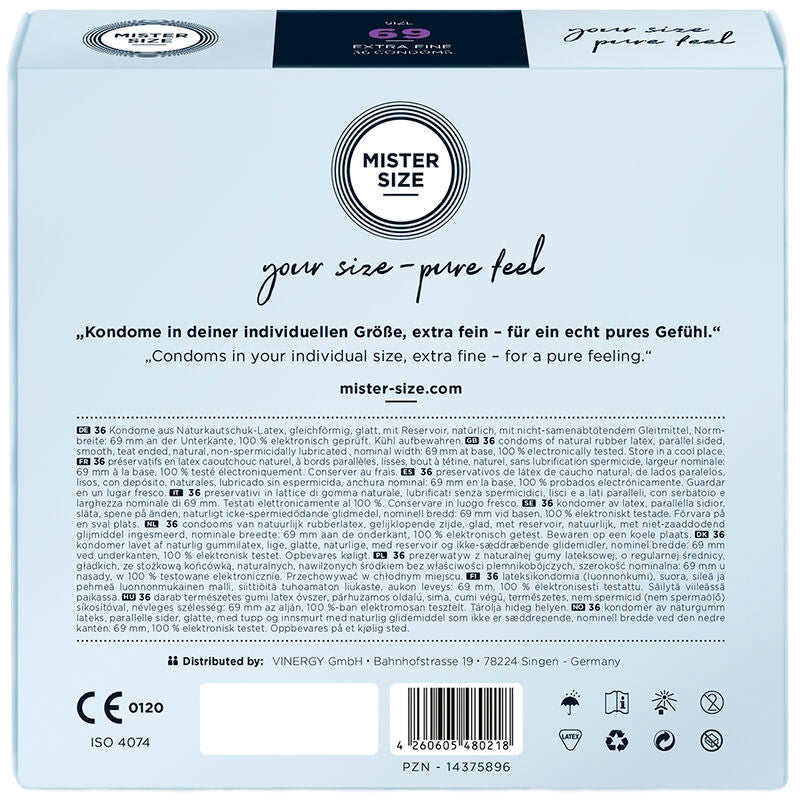Condoms size xxxl 69 mm (36 units)