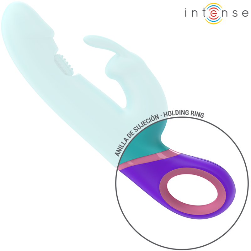 INTENSE - MONICA RABBIT VIBRATOR WITH ROTATING G-SPOT STIMULATOR, BLUE