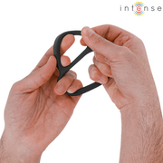 Bobby double penis ring in black silicone
