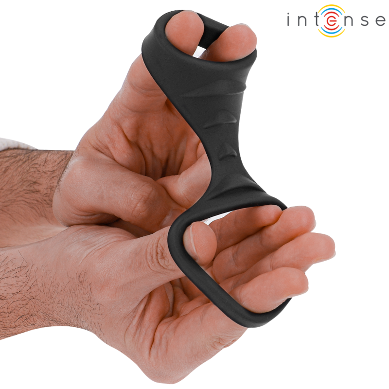 Theo double silicone penis ring black model 3