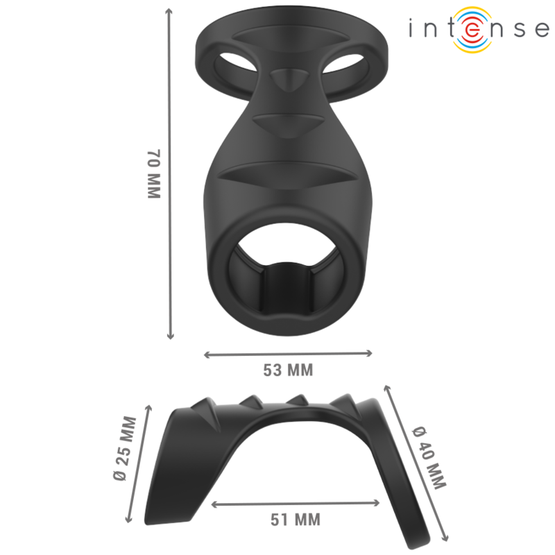 Theo double silicone penis ring black model 3