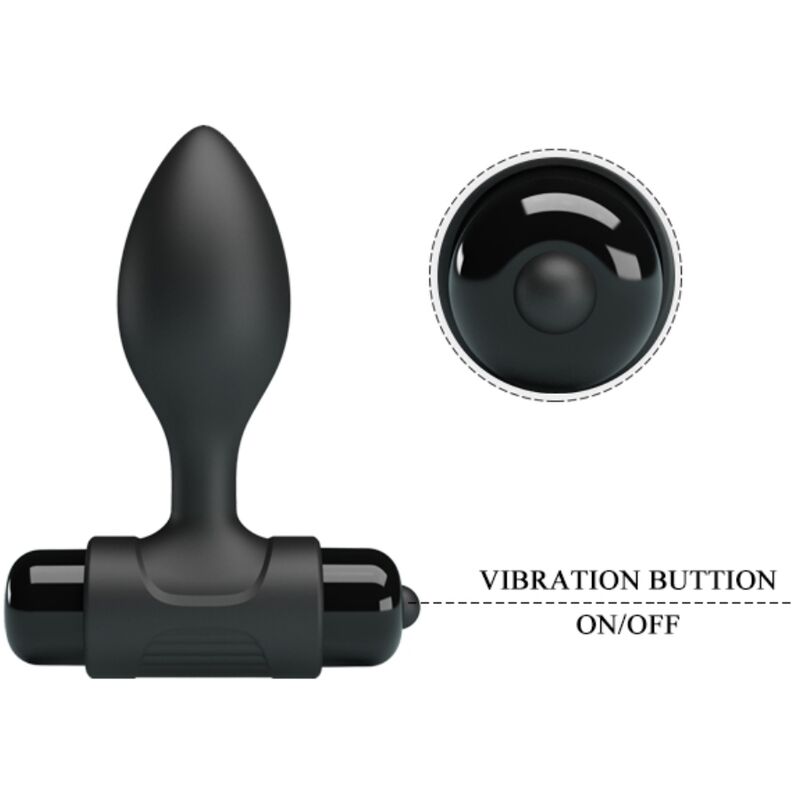PRETTY LOVE - VIBRA BUTT 10 VIBRATIONS BLACK ANAL PLUG