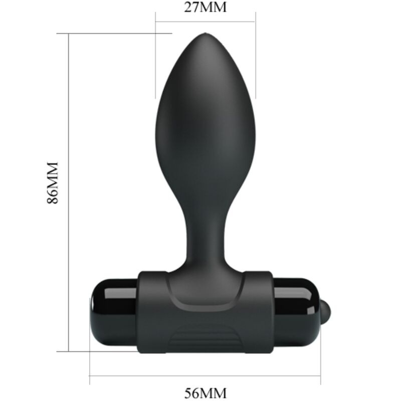 PRETTY LOVE - VIBRA BUTT 10 VIBRATIONS BLACK ANAL PLUG