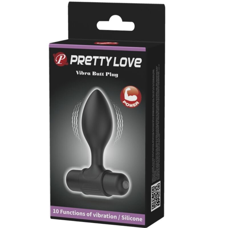 PRETTY LOVE - VIBRA BUTT 10 VIBRATIONS BLACK ANAL PLUG