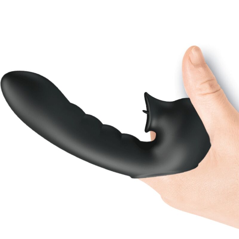 Hobgoblin Vibrating Finger Box 12 Vibrations + Clitoris Stimulator Black