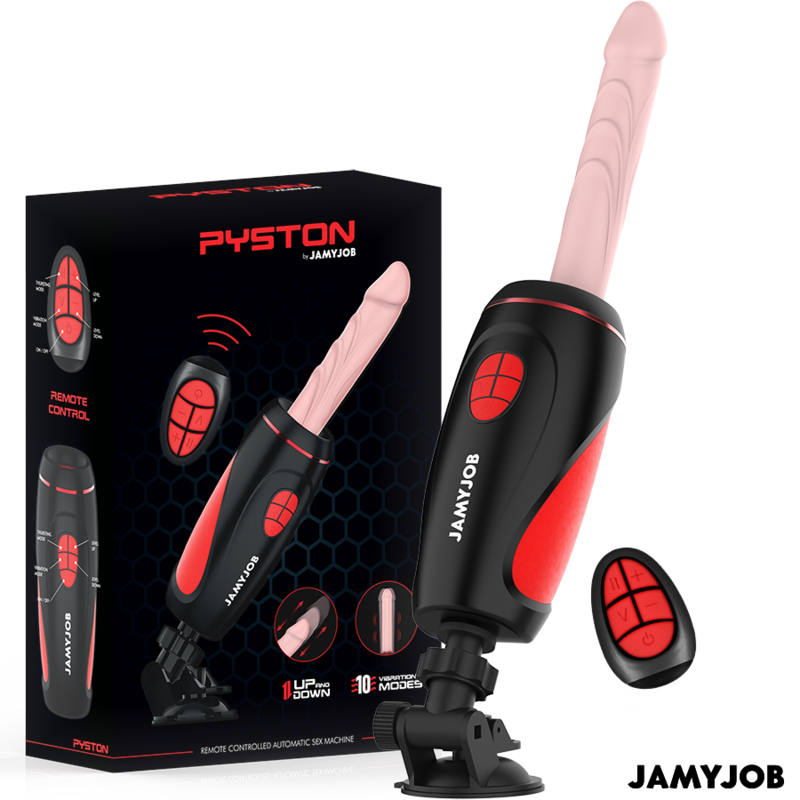 JAMYJOB - PYSTON AUTOMATIC MASTURBATOR BASE WITH REMOTE CONTROL DILDO