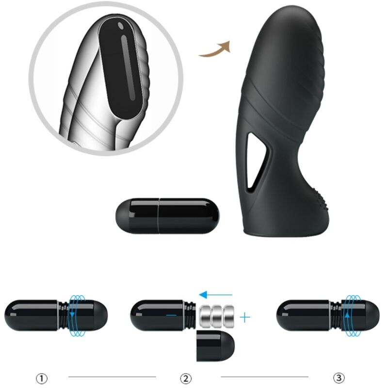 Alan Black Silicone Finger Vibrator