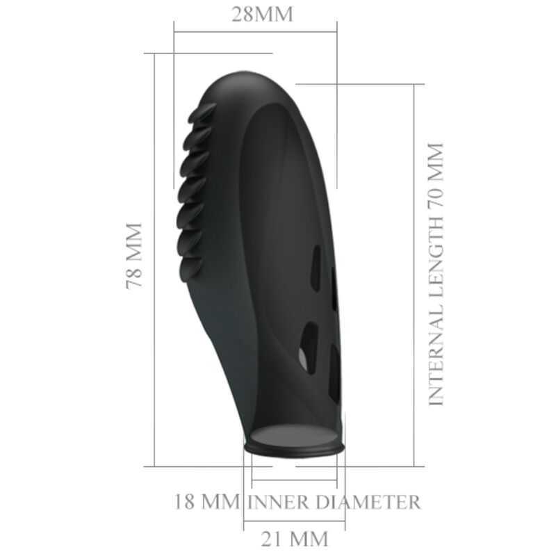 Gilo black silicone finger vibrator