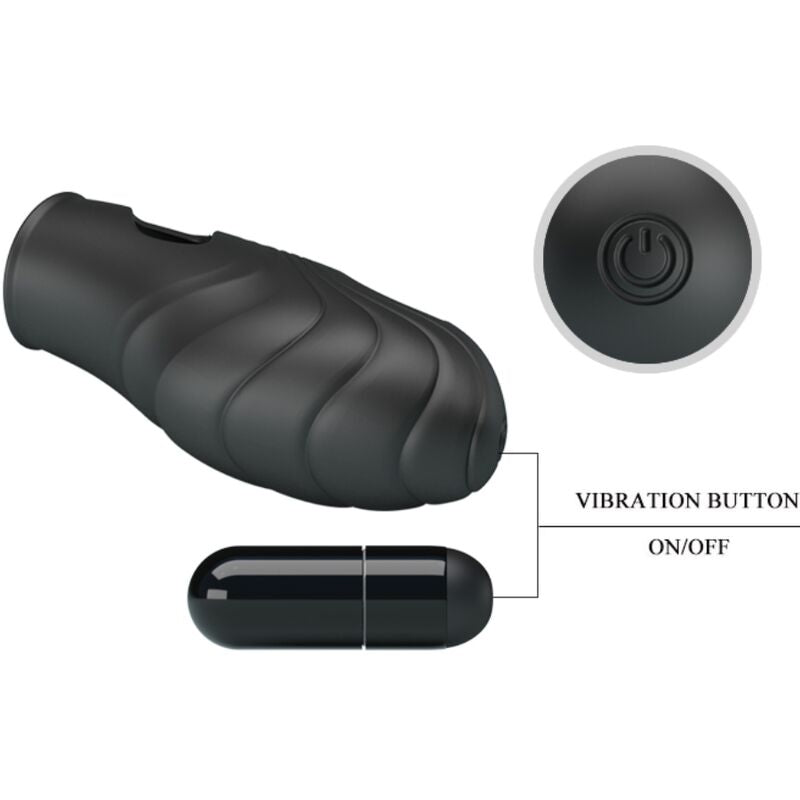 PRETTY LOVE - BLACK SMOOTH SILICONE FINGER VIBRATOR