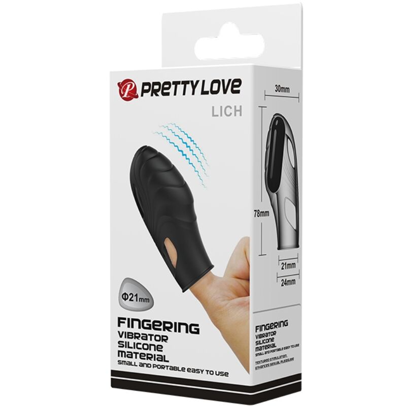 PRETTY LOVE - BLACK SMOOTH SILICONE FINGER VIBRATOR
