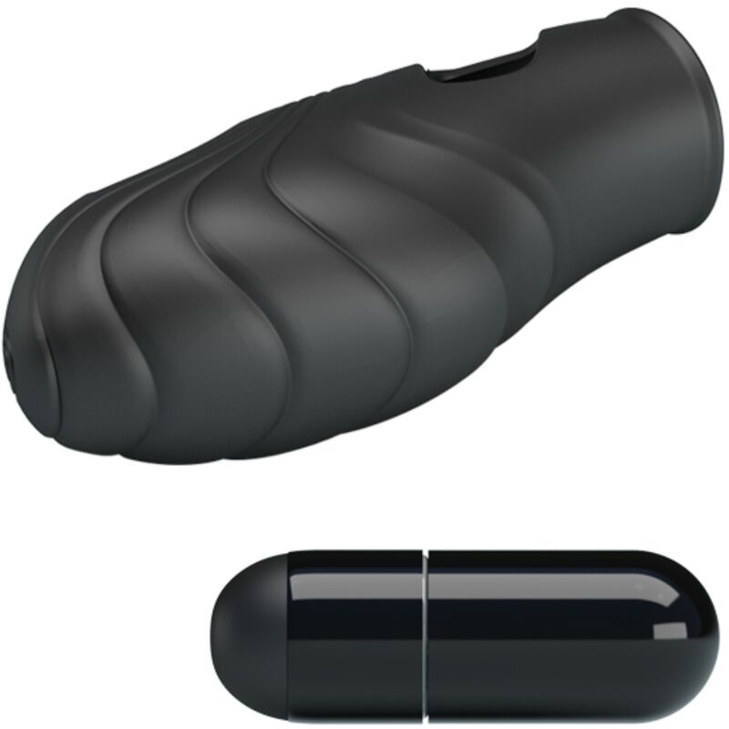 PRETTY LOVE - BLACK SMOOTH SILICONE FINGER VIBRATOR