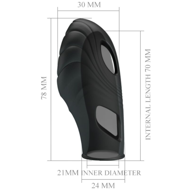 PRETTY LOVE - BLACK SMOOTH SILICONE FINGER VIBRATOR