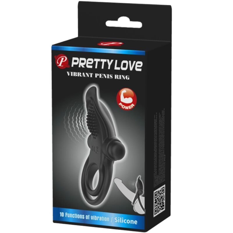 Double vibrating ring + clitoris stimulator 10 vibrations black