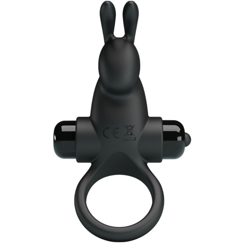 Vibrating ring + rabbit clitoris stimulator 10 vibrations black