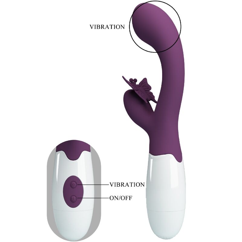 Butterfly Kiss Rabbit Vibrator and G-Spot Stimulator Purple