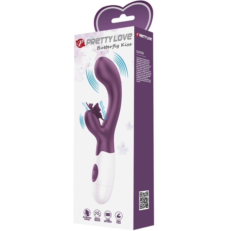 Butterfly Kiss Rabbit Vibrator and G-Spot Stimulator Purple