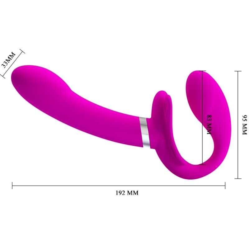 Valerie double strap-on vibrator 12 vibrations purple