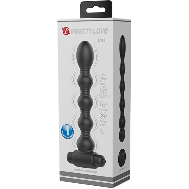 Lynn silicone anal plug 10 vibrations black