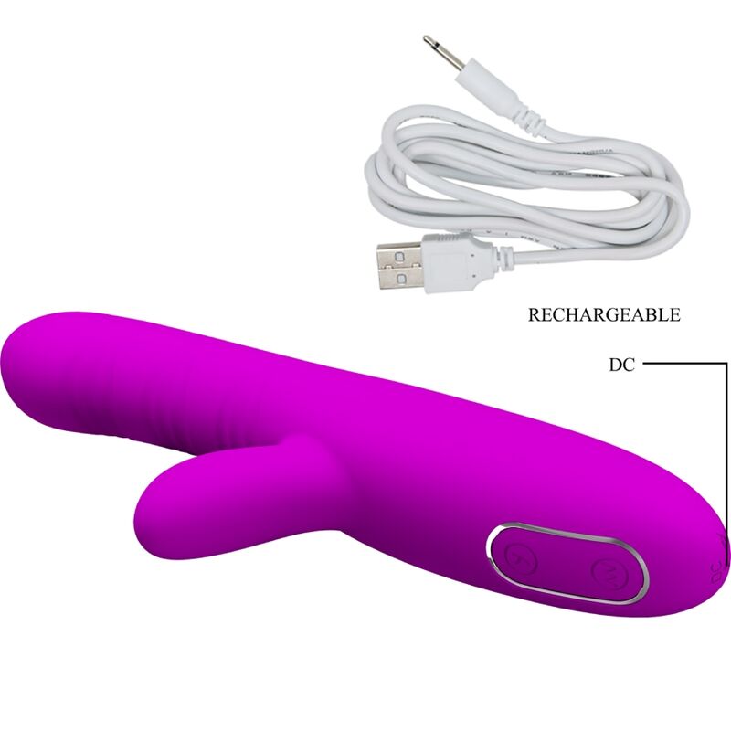 PRETTY LOVE - ANGELIC MULTIFUNCTIONAL VIBRATOR + PURPLE CLITORIS STIMULATOR