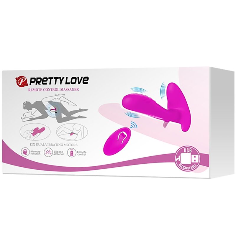 PRETTY LOVE - 12 VIBRATION MASSAGER &amp; VIBRATOR WITH REMOTE CONTROL, PURPLE