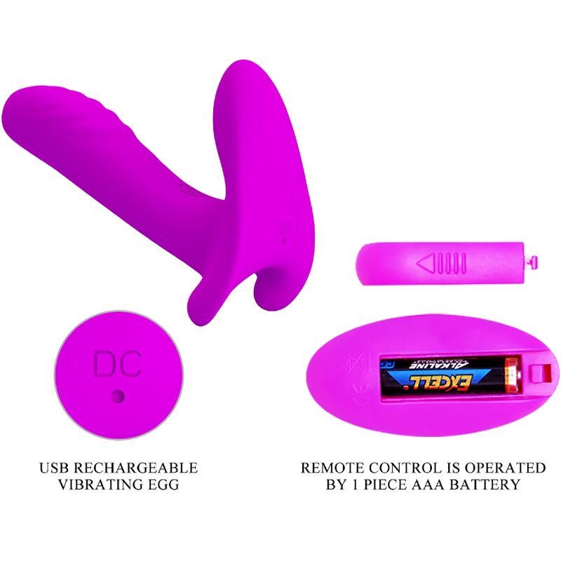 PRETTY LOVE - 12 VIBRATION MASSAGER &amp; VIBRATOR WITH REMOTE CONTROL, PURPLE