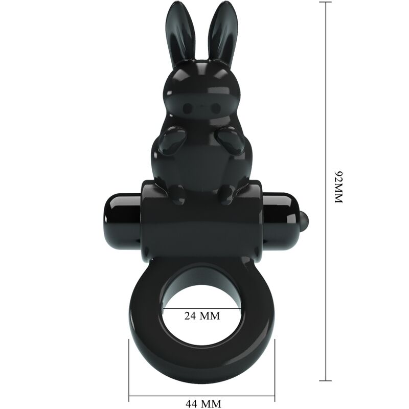Exciting rabbit vibrating ring 10 vibrations black
