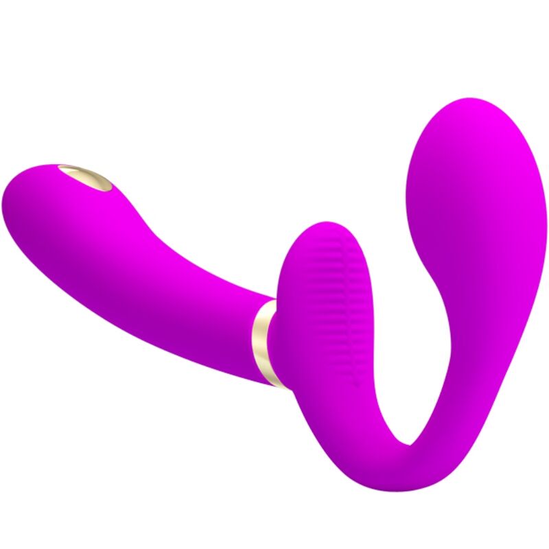 Thunderbird Double Strap-On Vibrator with Remote Control Purple
