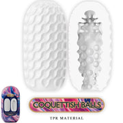 Coquettish balls male masturbator in white silicone