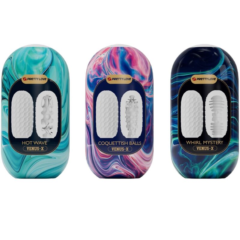 PRETTY LOVE - VENUS X 15 WHITE SILICONE MALE MASTURBATORS