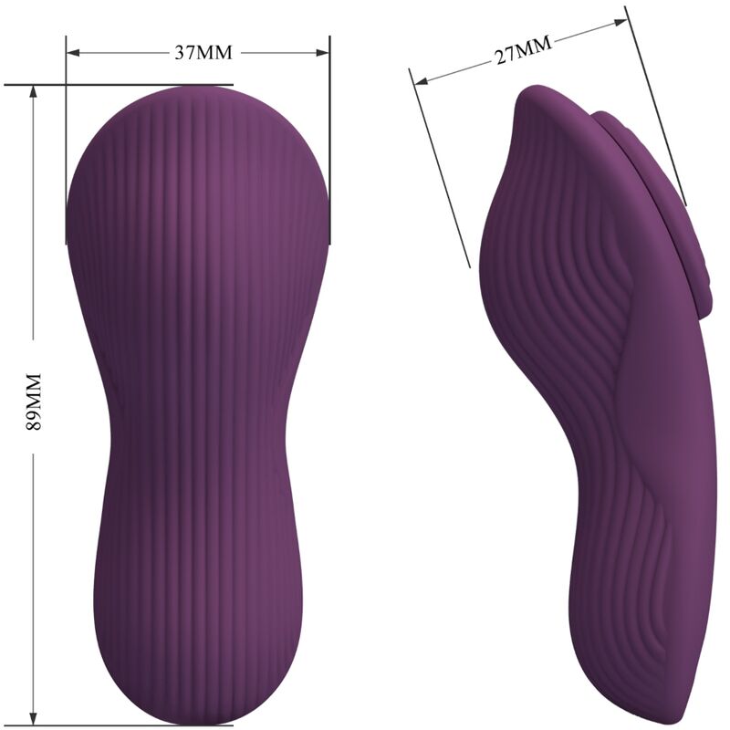Mane Lay On Clitoris Massager 10 Vibrations Remote Control Purple